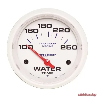 AutoMeter GAUGE; WATER TEMP; 2 5/8in.; 100-250deg.F; ELECTRIC; MARINE WHITE - 200763