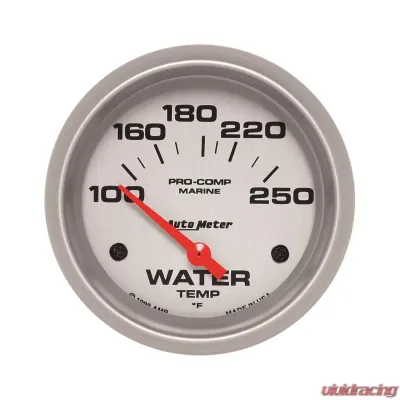 AutoMeter GAUGE; WATER TEMP; 2 5/8in.; 100-250deg.F; ELECTRIC; MARINE SILVER - 200763-33