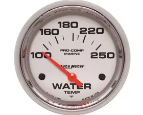 AutoMeter GAUGE; WATER TEMP; 2 5/8in.; 100-250deg.F; ELECTRIC; MARINE CHROME