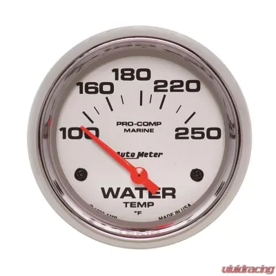 AutoMeter GAUGE; WATER TEMP; 2 5/8in.; 100-250deg.F; ELECTRIC; MARINE CHROME - 200763-35