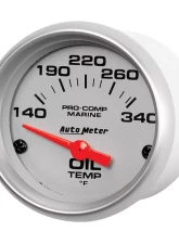 AutoMeter GAUGE; OIL TEMP; 2 1/16in.; 140-300deg.F; ELECTRIC; MARINE SILVER                                     - 200764-33 - Image 3