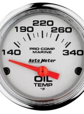 AutoMeter GAUGE; OIL TEMP; 2 1/16in.; 140-300deg.F; ELECTRIC; MARINE CHROME                                     - 200764-35 - Image 2