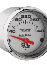 AutoMeter GAUGE; OIL TEMP; 2 1/16in.; 140-300deg.F; ELECTRIC; MARINE CHROME                                     - 200764-35 - Image 2