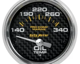 AutoMeter GAUGE; OIL TEMP; 2 1/16in.; 140-300deg.F; ELECTRIC; MARINE CARBON FIBER
