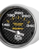 AutoMeter GAUGE; OIL TEMP; 2 1/16in.; 140-300deg.F; ELECTRIC; MARINE CARBON FIBER                                     - 200764-40 - Image 2