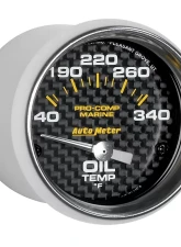 AutoMeter GAUGE; OIL TEMP; 2 1/16in.; 140-300deg.F; ELECTRIC; MARINE CARBON FIBER                                     - 200764-40 - Image 3