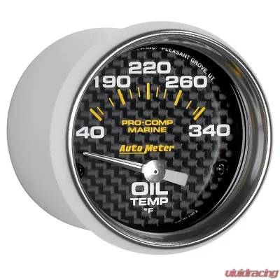 AutoMeter GAUGE; OIL TEMP; 2 1/16in.; 140-300deg.F; ELECTRIC; MARINE CARBON FIBER - 200764-40