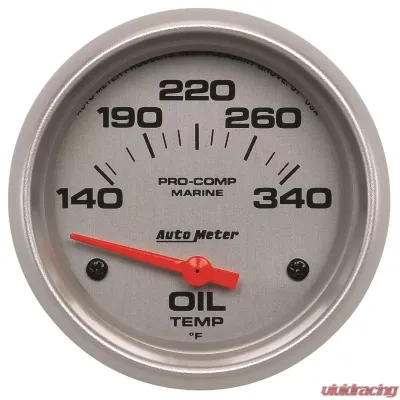 AutoMeter GAUGE; OIL TEMP; 2 5/8in.; 140-300deg.F; ELECTRIC; MARINE SILVER - 200765-33