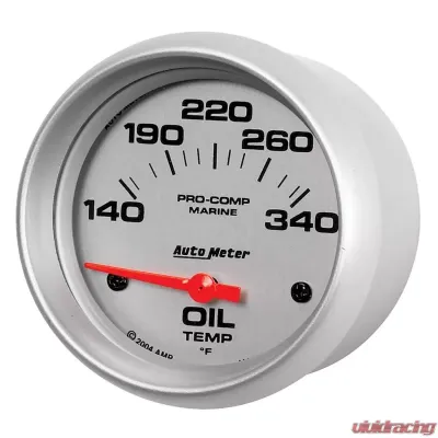 AutoMeter GAUGE; OIL TEMP; 2 5/8in.; 140-300deg.F; ELECTRIC; MARINE SILVER - 200765-33