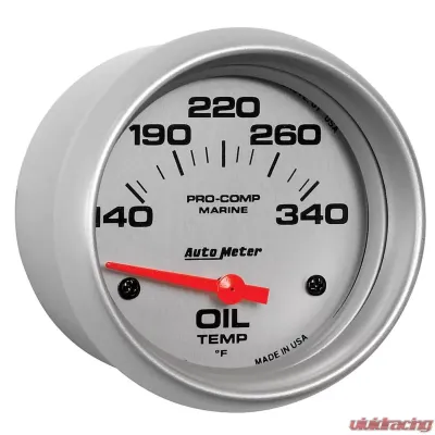 AutoMeter GAUGE; OIL TEMP; 2 5/8in.; 140-300deg.F; ELECTRIC; MARINE SILVER - 200765-33