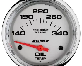 AutoMeter GAUGE; OIL TEMP; 2 5/8in.; 140-300deg.F; ELECTRIC; MARINE CHROME