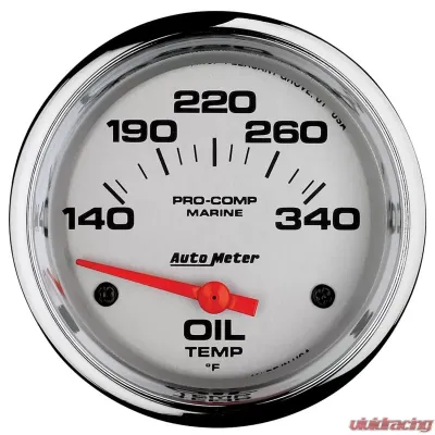 AutoMeter GAUGE; OIL TEMP; 2 5/8in.; 140-300deg.F; ELECTRIC; MARINE CHROME - 200765-35