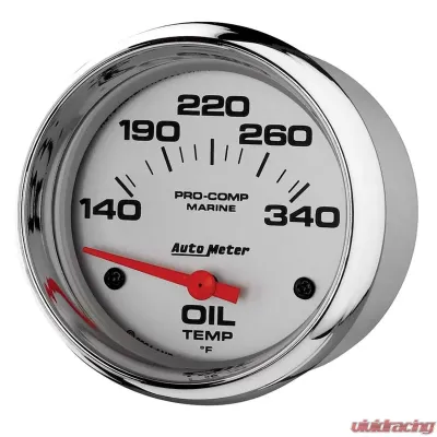 AutoMeter GAUGE; OIL TEMP; 2 5/8in.; 140-300deg.F; ELECTRIC; MARINE CHROME - 200765-35