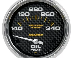 AutoMeter GAUGE; OIL TEMP; 2 5/8in.; 140-300deg.F; ELECTRIC; MARINE CARBON FIBER