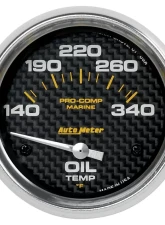 AutoMeter GAUGE; OIL TEMP; 2 5/8in.; 140-300deg.F; ELECTRIC; MARINE CARBON FIBER                                     - 200765-40 - Image 3