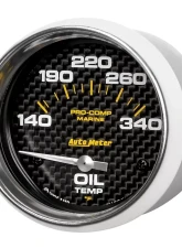 AutoMeter GAUGE; OIL TEMP; 2 5/8in.; 140-300deg.F; ELECTRIC; MARINE CARBON FIBER                                     - 200765-40 - Image 2