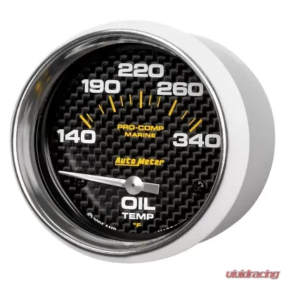 AutoMeter GAUGE; OIL TEMP; 2 5/8in.; 140-300deg.F; ELECTRIC; MARINE CARBON FIBER - 200765-40