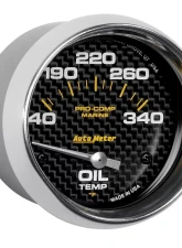 AutoMeter GAUGE; OIL TEMP; 2 5/8in.; 140-300deg.F; ELECTRIC; MARINE CARBON FIBER                                     - 200765-40 - Image 3