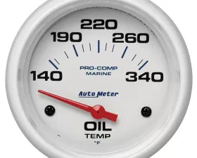 AutoMeter GAUGE; OIL TEMP; 2 5/8in.; 140-300deg.F; ELECTRIC; MARINE WHITE