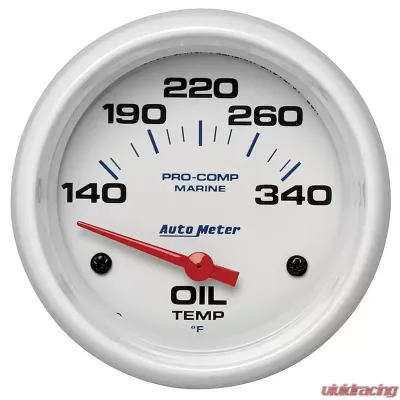 AutoMeter GAUGE; OIL TEMP; 2 5/8in.; 140-300deg.F; ELECTRIC; MARINE WHITE - 200765