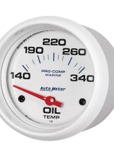 AutoMeter GAUGE; OIL TEMP; 2 5/8in.; 140-300deg.F; ELECTRIC; MARINE WHITE                                     - 200765 - Image 2