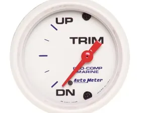 AutoMeter GAUGE; TRIM LEVEL; 2 1/16in.; 0ODOWN-90OUP; ELECTRIC; MARINE WHITE