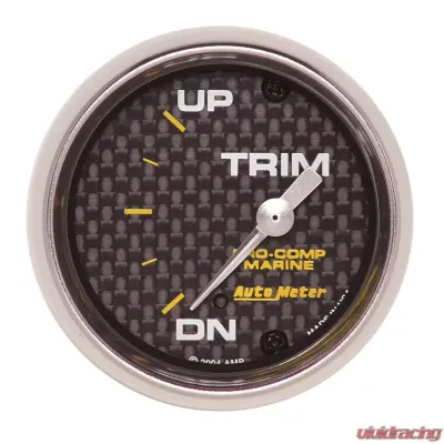 AutoMeter GAUGE; TRIM LEVEL; 2 1/16in.; 0ODOWN-90OUP; ELECTRIC; MARINE CARBON FIBER - 200766-40