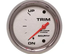 AutoMeter GAUGE; TRIM LEVEL; 2 5/8in.; 0ODOWN-90OUP; ELECTRIC; MARINE CHROME