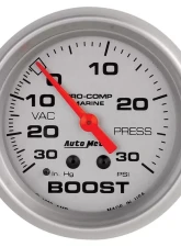 AutoMeter GAUGE; VAC/BOOST; 2 5/8in.; 30INHG-30PSI; MECHANICAL; MARINE SILVER                                     - 200775-33 - Image 3
