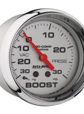 AutoMeter GAUGE; VAC/BOOST; 2 5/8in.; 30INHG-30PSI; MECHANICAL; MARINE CHROME                                     - 200775-35 - Image 3