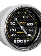 AutoMeter GAUGE; VAC/BOOST; 2 5/8in.; 30INHG-30PSI; MECHANICAL; MARINE CARBON FIBER                                     - 200775-40 - Image 3
