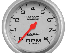 AutoMeter GAUGE; TACHOMETER; 3 3/8in.; 8K RPM; MARINE SILVER