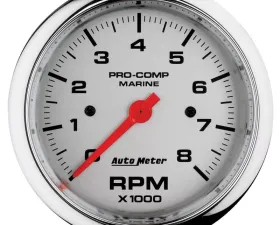AutoMeter GAUGE; TACHOMETER; 3 3/8in.; 8K RPM; MARINE CHROME