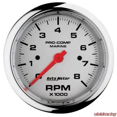 AutoMeter GAUGE; TACHOMETER; 3 3/8in.; 8K RPM; MARINE CHROME - 200779-35