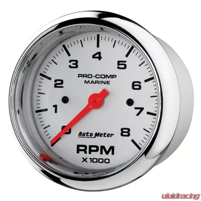 AutoMeter GAUGE; TACHOMETER; 3 3/8in.; 8K RPM; MARINE CHROME - 200779-35