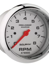 AutoMeter GAUGE; TACHOMETER; 3 3/8in.; 8K RPM; MARINE CHROME                                     - 200779-35 - Image 3