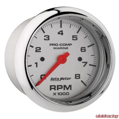 AutoMeter GAUGE; TACHOMETER; 3 3/8in.; 8K RPM; MARINE CHROME - 200779-35