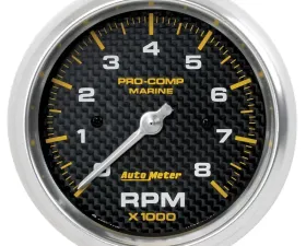 AutoMeter GAUGE; TACHOMETER; 3 3/8in.; 8K RPM; MARINE CARBON FIBER