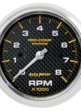 AutoMeter GAUGE; TACHOMETER; 3 3/8in.; 8K RPM; MARINE CARBON FIBER                                     - 200779-40 - Image 3