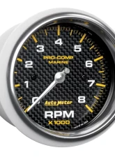 AutoMeter GAUGE; TACHOMETER; 3 3/8in.; 8K RPM; MARINE CARBON FIBER                                     - 200779-40 - Image 3