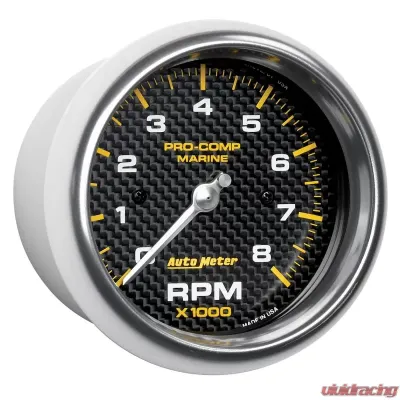 AutoMeter GAUGE; TACHOMETER; 3 3/8in.; 8K RPM; MARINE CARBON FIBER - 200779-40