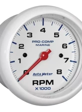 AutoMeter GAUGE; TACHOMETER; 3 3/8in.; 8K RPM; MARINE WHITE                                     - 200779 - Image 3