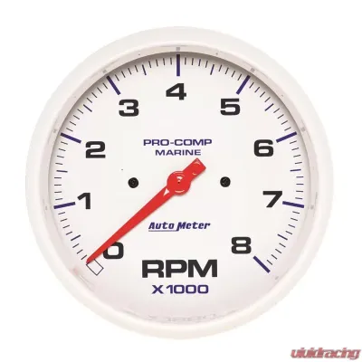 AutoMeter GAUGE; TACHOMETER; 5in.; 8K RPM; MARINE WHITE - 200797
