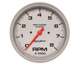 AutoMeter GAUGE; TACHOMETER; 5in.; 8K RPM; MARINE SILVER