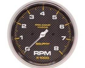 AutoMeter GAUGE; TACHOMETER; 5in.; 8K RPM; MARINE CARBON FIBER