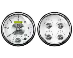 AutoMeter GAUGE KIT; 2 PC.; QUAD/TACH/SPEEDO; 5in.; PRESTIGE PEARL