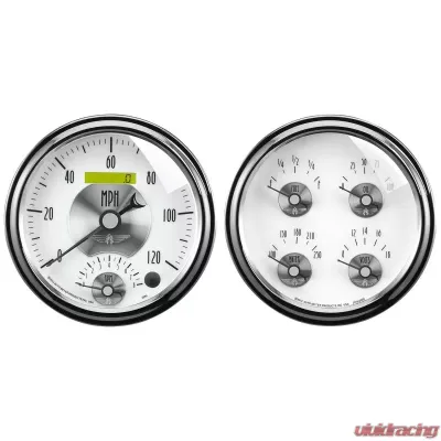 AutoMeter GAUGE KIT; 2 PC.; QUAD/TACH/SPEEDO; 5in.; PRESTIGE PEARL - 2008