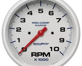 AutoMeter GAUGE; TACHOMETER; 5in.; 10K RPM; MARINE WHITE