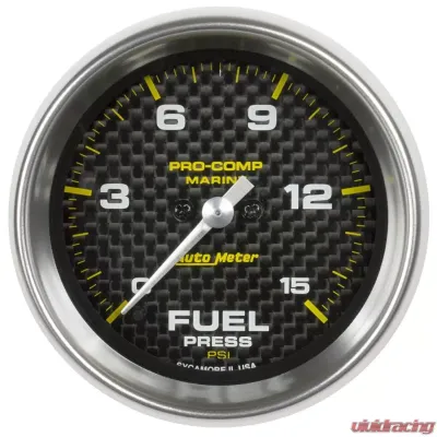 AutoMeter GAUGE; FUEL PRESSURE; 2 1/16in.; 15PSI; DIGITAL STEPPER MOTOR; MARINE CARBON FIB - 200848-40