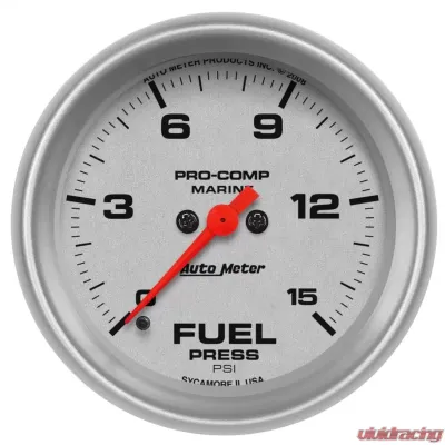 AutoMeter GAUGE; FUEL PRESSURE; 2 5/8in.; 15PSI; DIGITAL STEPPER MOTOR; MARINE SILVER - 200849-33